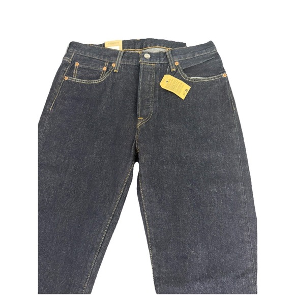 Levis 501 Jeans Original Straight Leg Button Fly 100% Cotton Dark Wash W33X36L - Picture 5 of 16